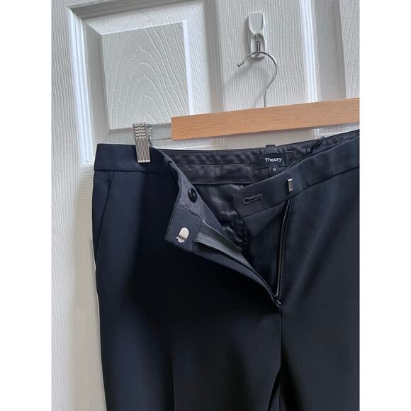 Theory Black Treeca 4 Modern Crepe Pants Size 12 Office Work Classic - Picture 5 of 12